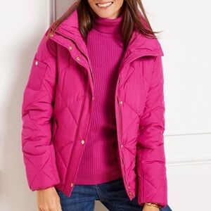 Talbots Pink Puffer Jacket Coat Winter Plus Size 1X
